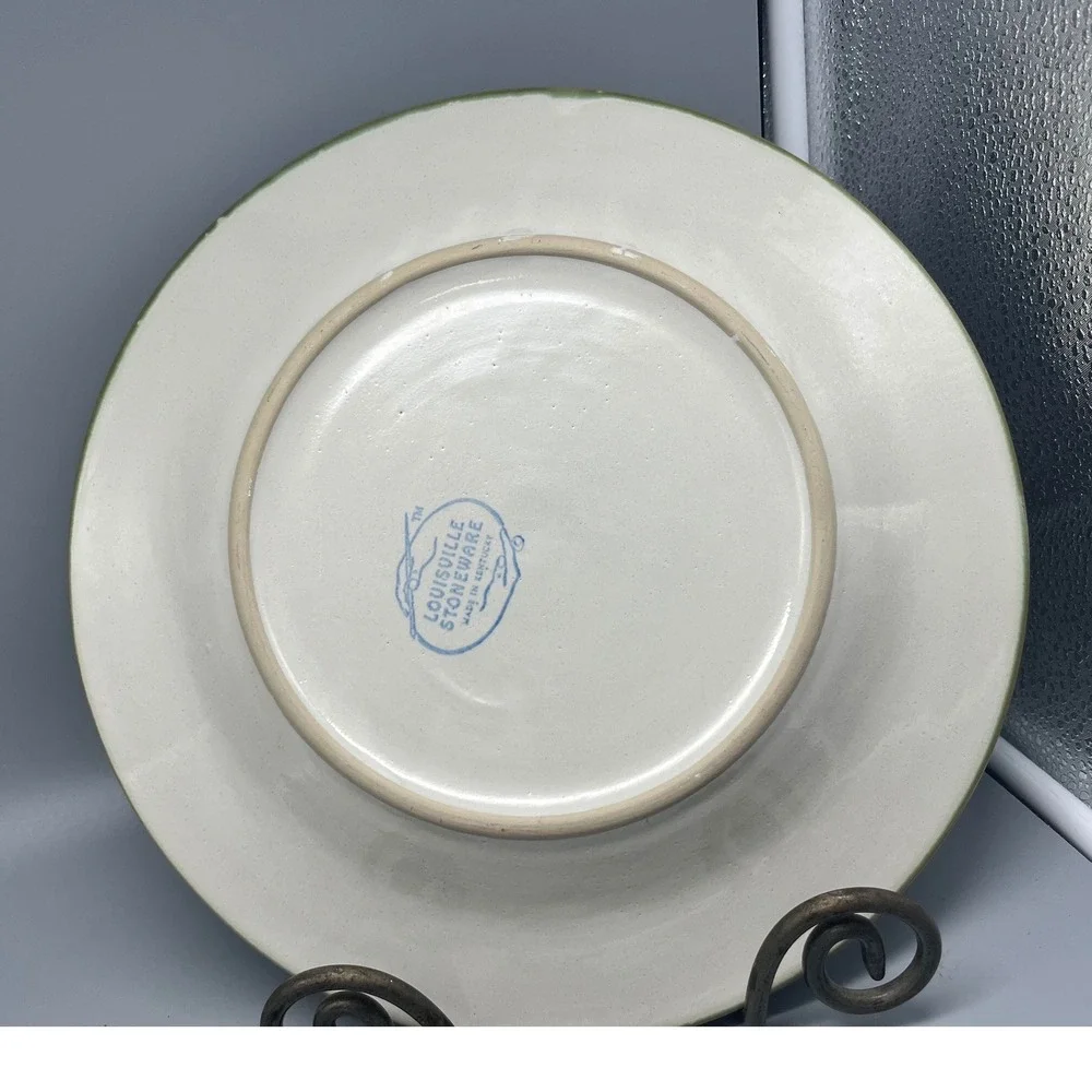 Louisville Stoneware Dinner Plate Harvest‎ Green Band Made in KY USA